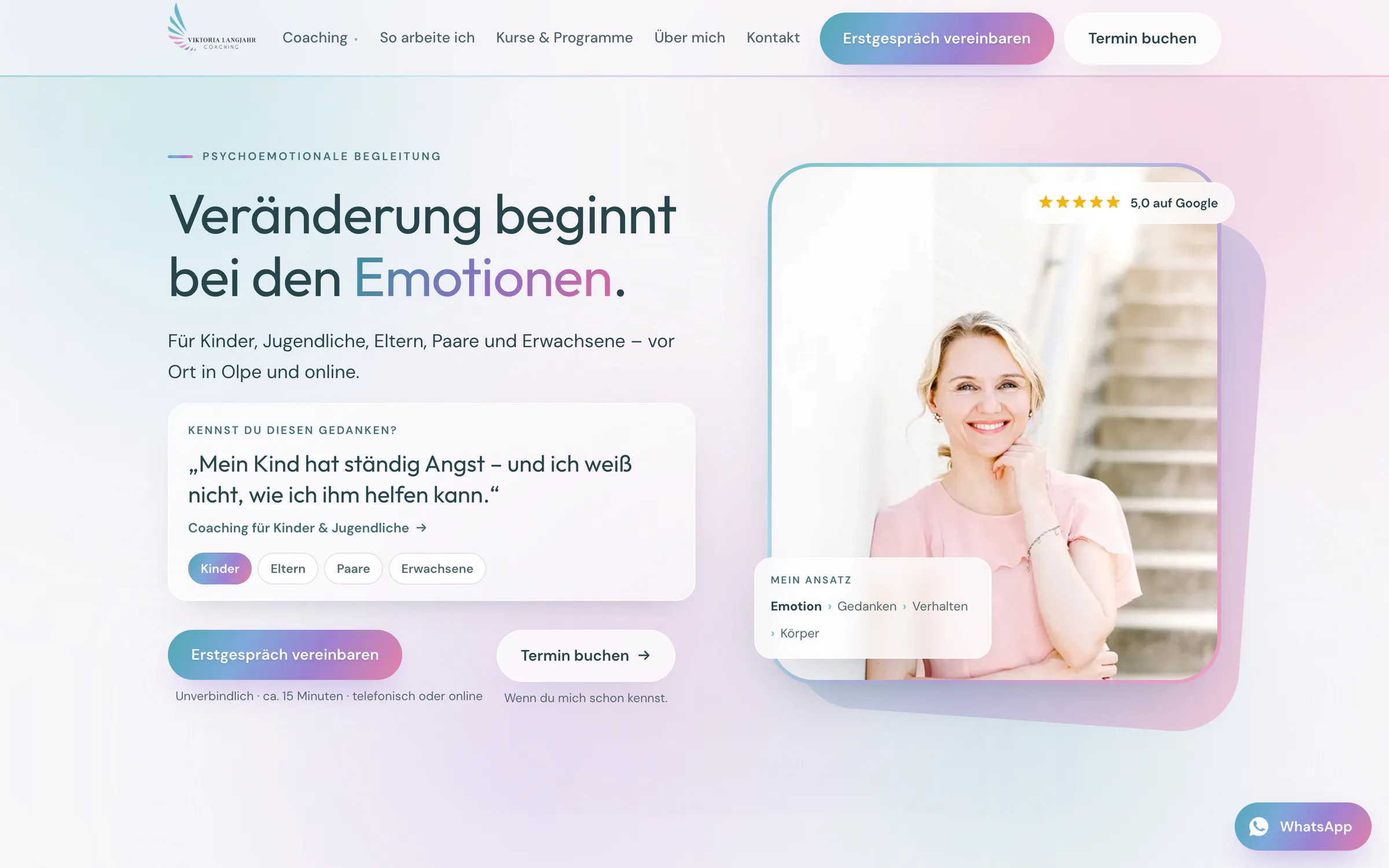 De homepage van viktoria-langjahr.de op een computer